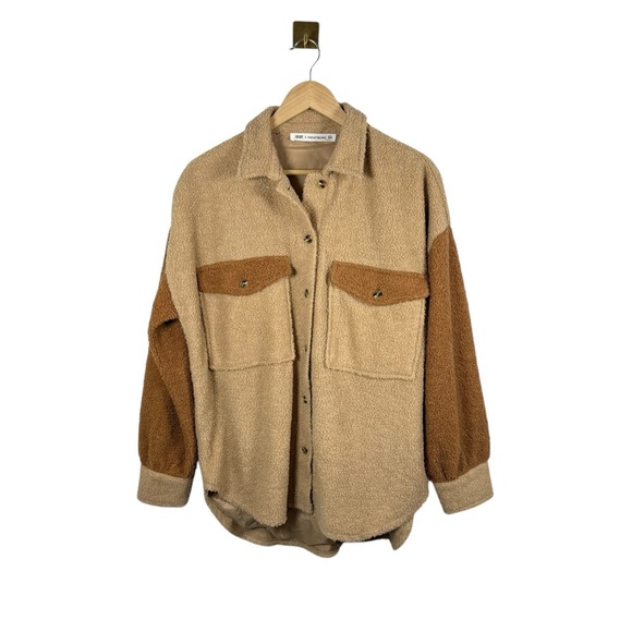 12th Tribe Tan and Brown Teddy Jacket - Picture 5 of 10